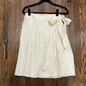 Theory Cream Linen Wrap Skirt Size 4